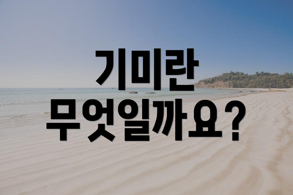 기미란 무엇일까요?