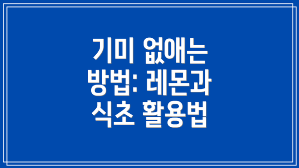 기미 없애는 방법: 레몬과 식초 활용법