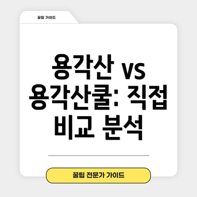 용각산 vs 용각산쿨: 직접 비교 분석