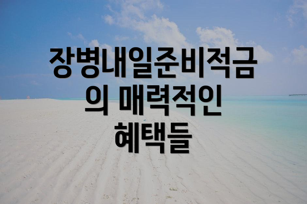 장병내일준비적금의 매력적인 혜택들