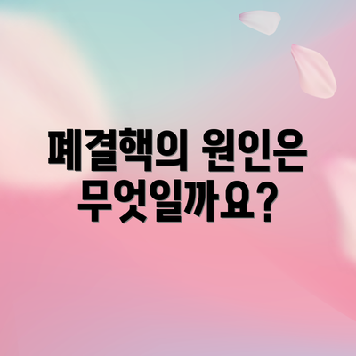 폐결핵의 원인은 무엇일까요?