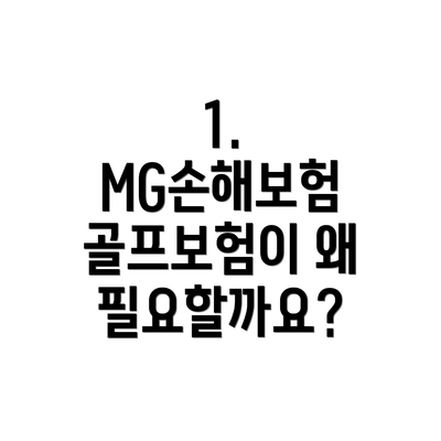 1. MG손해보험 골프보험이 왜 필요할까요?