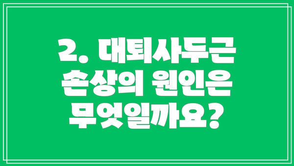 2. 대퇴사두근 손상의 원인은 무엇일까요?