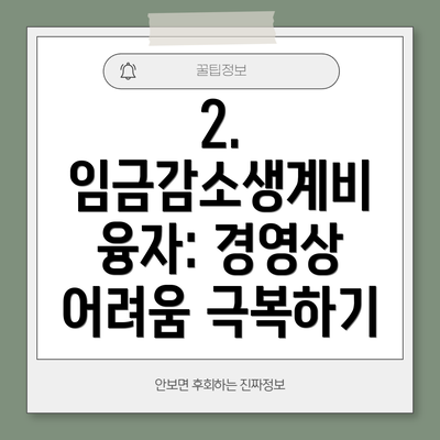2. 임금감소생계비 융자: 경영상 어려움 극복하기