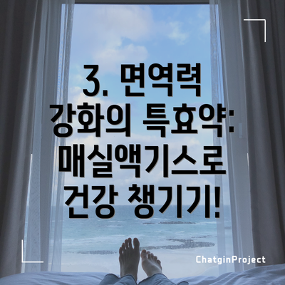 3. 면역력 강화의 특효약: 매실액기스로 건강 챙기기!