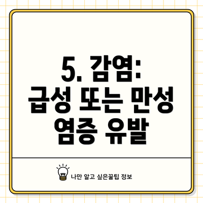5. 감염: 급성 또는 만성 염증 유발