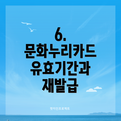 6. 문화누리카드 유효기간과 재발급