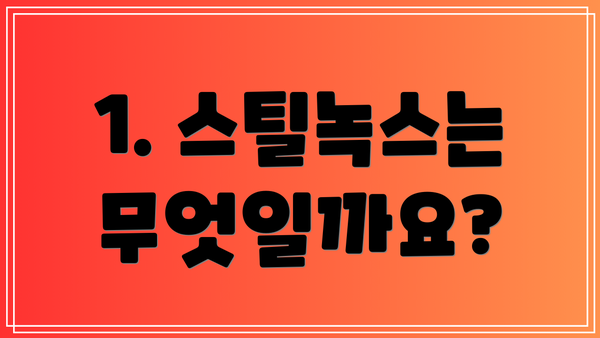 1. 스틸녹스는 무엇일까요?