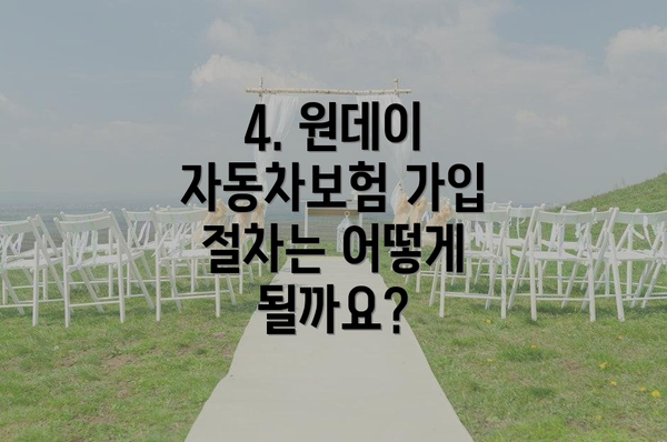 4. 원데이 자동차보험 가입 절차는 어떻게 될까요?