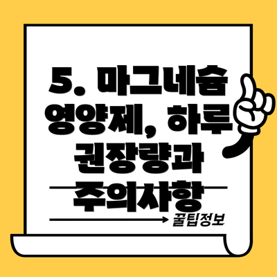 5. 마그네슘 영양제, 하루 권장량과 주의사항