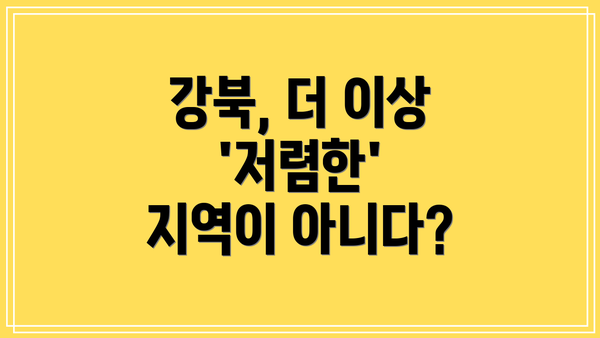 강북, 더 이상 '저렴한' 지역이 아니다?