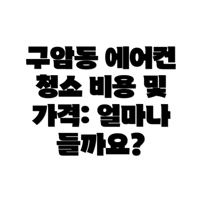 구암동 에어컨 청소 비용 및 가격: 얼마나 들까요?