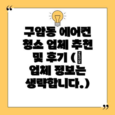 구암동 에어컨 청소 업체 추천 및 후기 (※ 업체 정보는 생략합니다.)