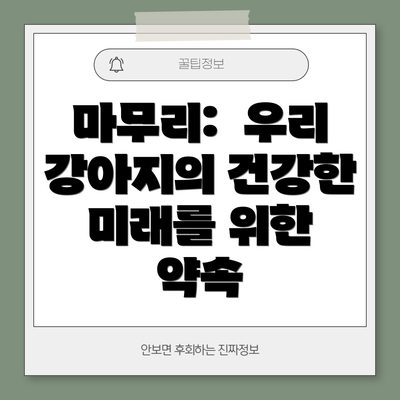 마무리:  우리 강아지의 건강한 미래를 위한 약속