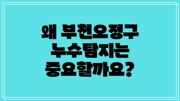 왜 부천오정구 누수탐지는 중요할까요?