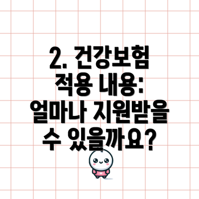 2. 건강보험 적용 내용: 얼마나 지원받을 수 있을까요?