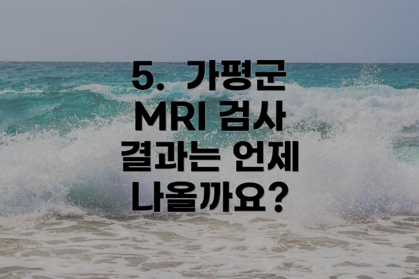 5.  가평군 MRI 검사 결과는 언제 나올까요?